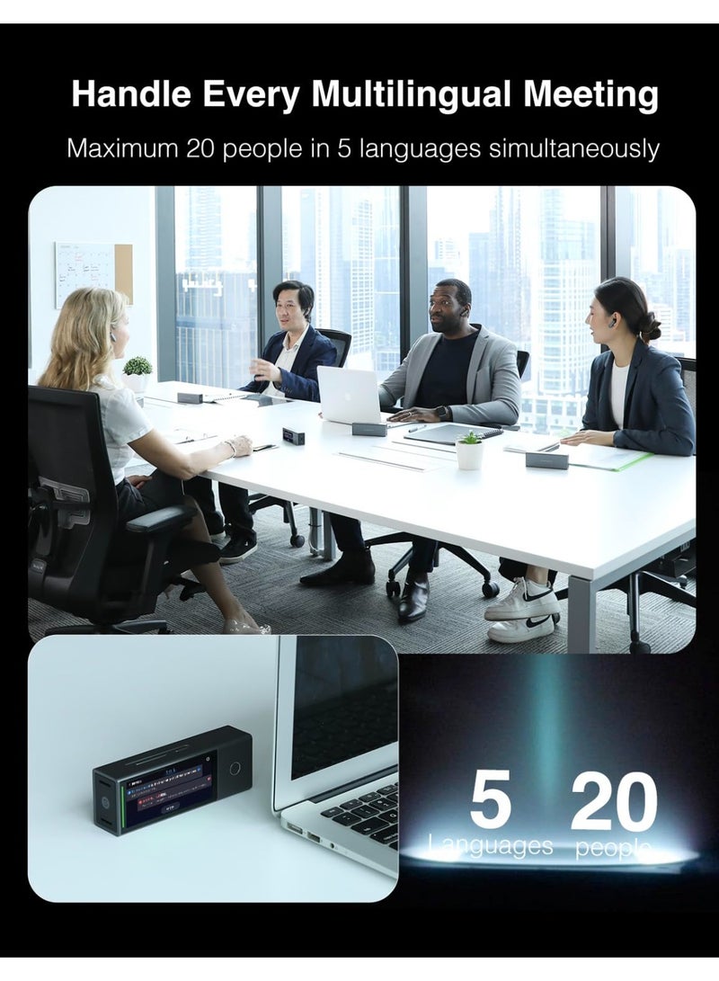 Timekettle محور المترجم الذكي Timekettle X1، سماعات ترجمة ثنائية الاتجاه بـ 40 لغة مع مكالمات صوتية عن بُعد وترجمة، جهاز ترجمة فورية لـ 20 شخص في الاجتماعات متعددة اللغات - Image 5